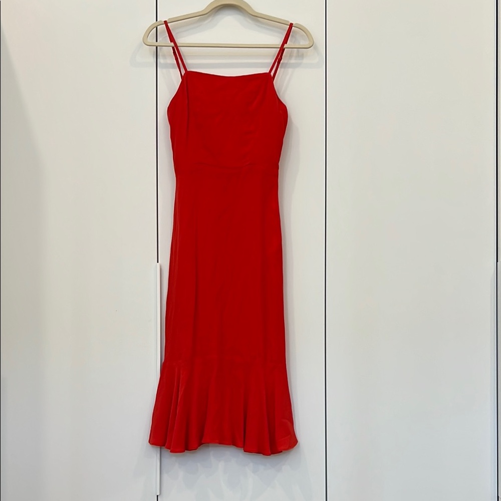 Red Orange Spaghetti Strap Dress